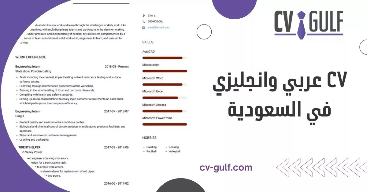 cv عربي وانجليزي