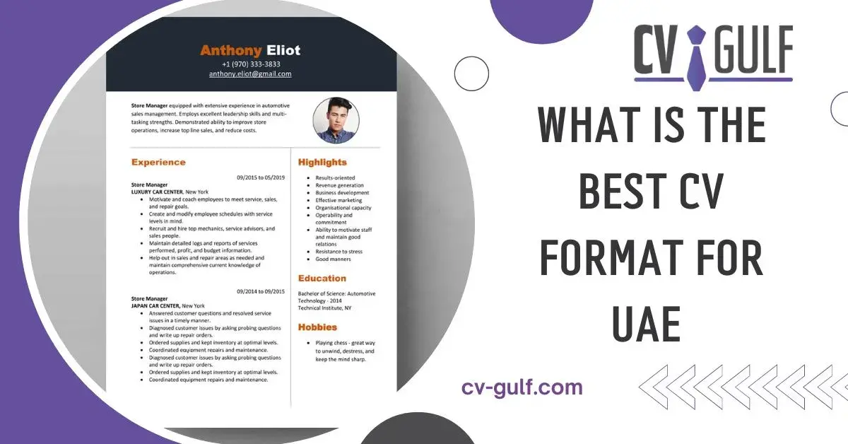 What is the best CV format for UAE