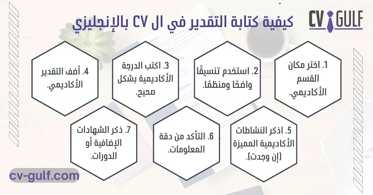 كيفية كتابة التقدير في ال CV بالإنجليزي