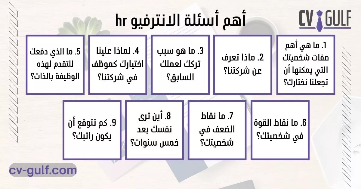 أهم أسئلة الانترفيو hr